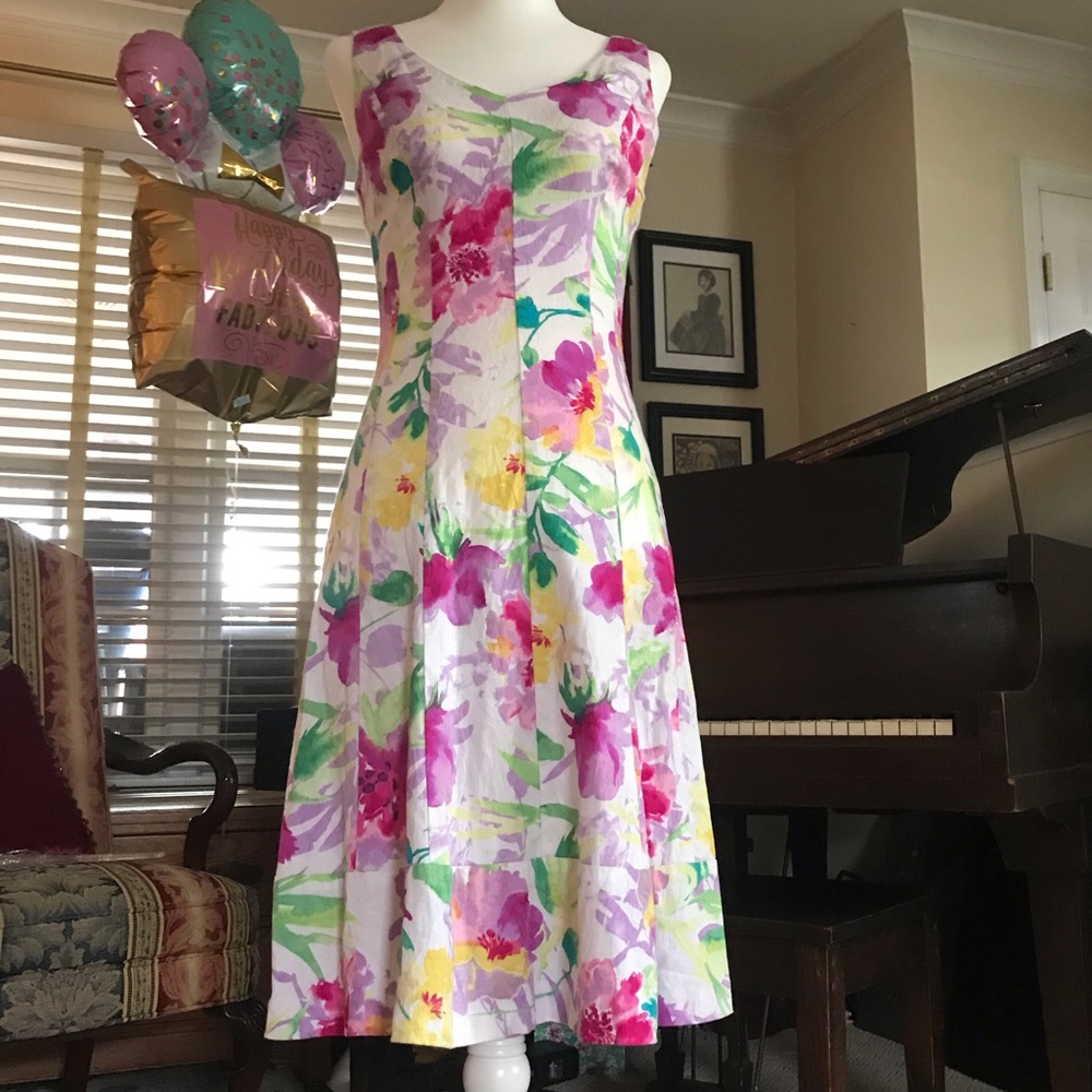 Chaps Floral Spring Dress. 2 (EUC)
